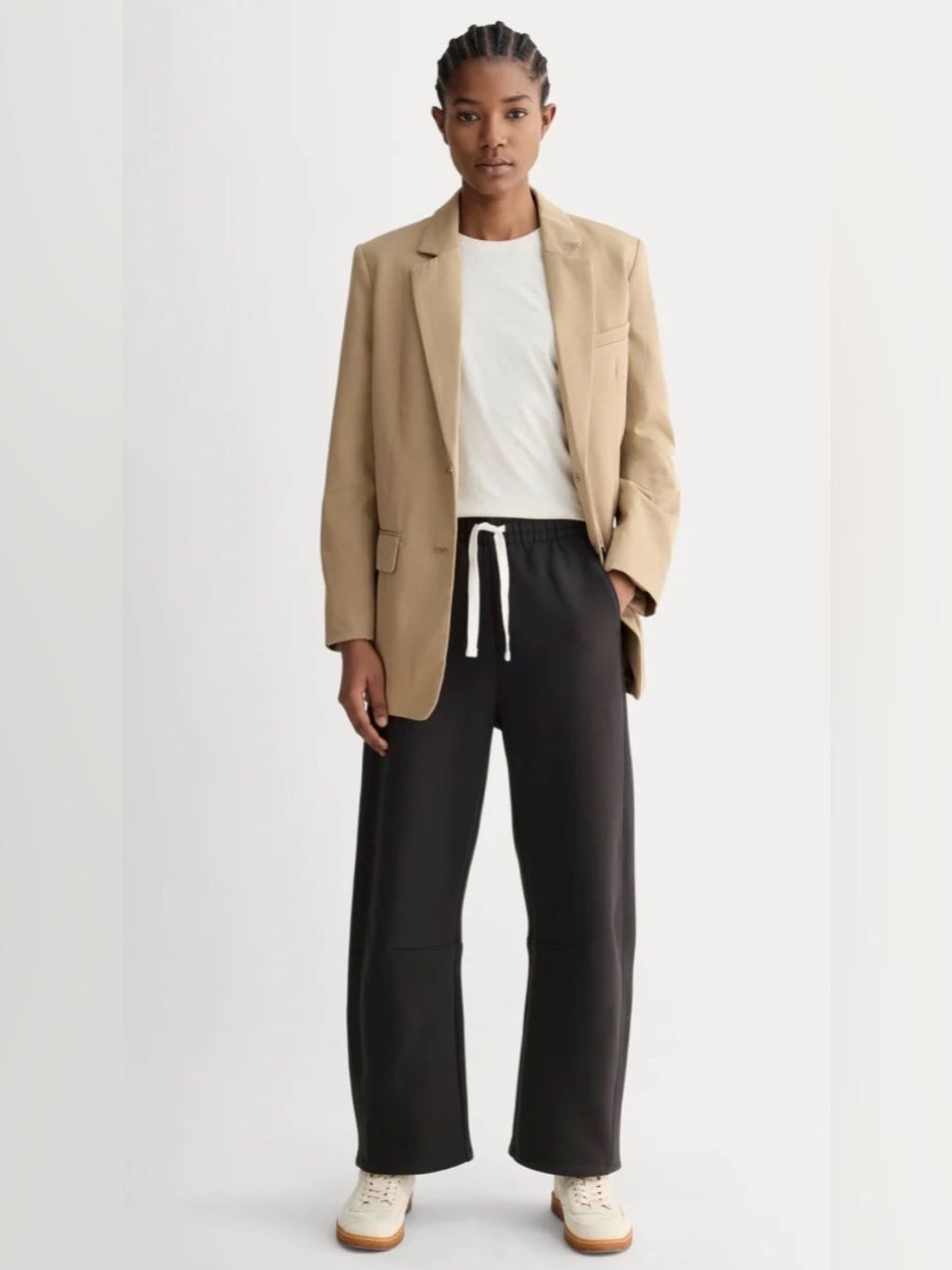 New Everlane LUXE FLEECE BARREL SWEATPANT in Black Size XS